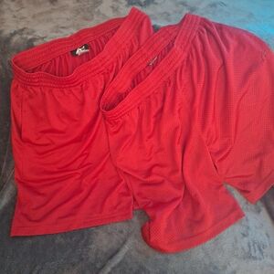 2 Pair of Athletech Mens  Red Performance Shorts, Size XL